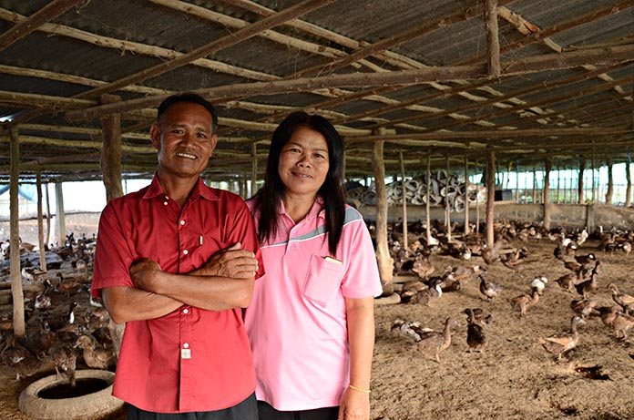 3.คุณสำรวยและคุณดอกไม้-ชาตินาเสียว-เจริญฤทธิ์ฟาร์ม-ผู้เลี้ยงฟาร์มเป็ดไข่ใน-จ.ขอนแก่น