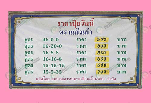 2.ราคาปุ๋ย-ตราแก้วเก้า-ที่สหกรณ์การเกษตรเขื่อนเจ้าพระยา-จำกัด-